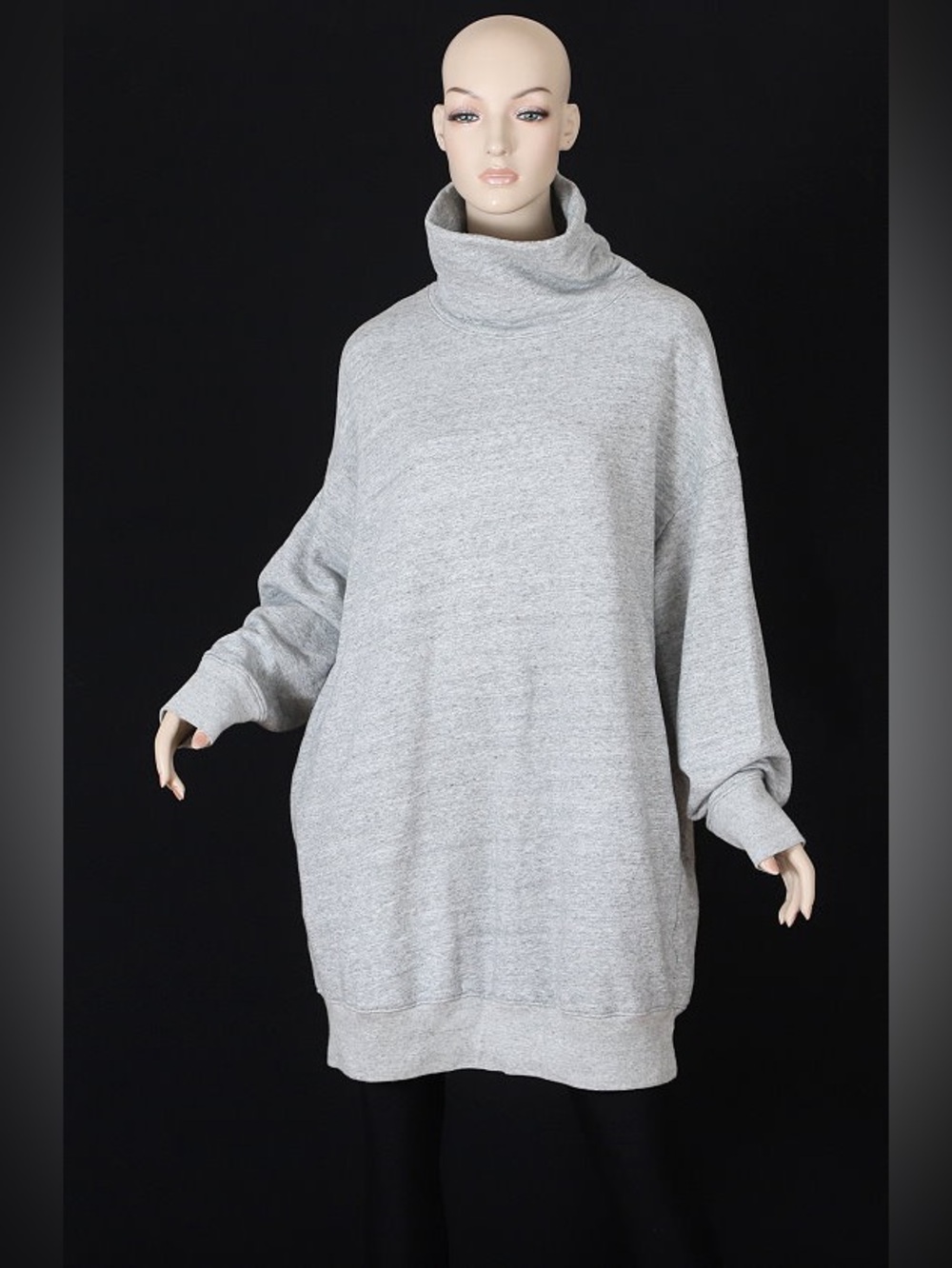 Ag Adriano Goldschmied Light Gray Oversize Turtleneck Sweater sweatshirt Dress L